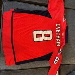 Capitals Ovechkin Youth Long Sleeve Hockey Jersey